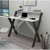 Hanah Home radni sto X, 90 cm, antracit / beli