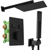Set za prikrito prhanje FENIX DAVIS Black s termostatom +BOX
