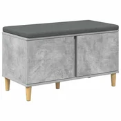 Vidaxl Haldna klop Beton Siva 80 x 38 x 46 cm Oblikovan Les in Tkanina