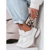 Sportowe sneakersy damskie na płaskiej podeszwie LUXORUNS białe Dstreet
