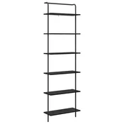 Vidaxl Knjižna polica Črna Orehovina 60 x 24 x 203 cm Konstruiran les