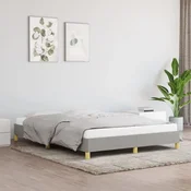 shumee vidaXL Posteljni okvir brez vzmetnice svetlo siv 140x190 cm oblazinjen s blagom