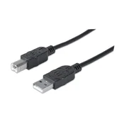 MANHATTAN Manhattan USB kabel USB 2.0 USB-A vtič\, USB-B vtič 1.80 m črna pozlačeni konektorji\, UL-certificirano 333368-CG, (20414849)