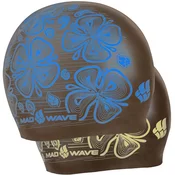 Mad wave reverse flora swim cap blue/yellow