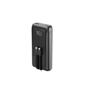 Gembird Powerbank 20000mAh z integriranimi kabli QC 3.0, LCD 20W, črn