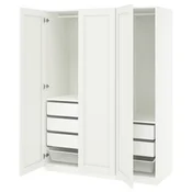 PAX/GULLABERG Garderobni sestav, bela/bela, 150x60x201 cm