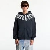 Mikina Palm Angels Big Neck Logo Zip Loose Hoodie Black/ Off White M