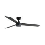 FARO 34298WT1S-LED RUDDER L – ventilator z zatemnjevalnikom, 18 W/230 V, CCT (nastavljiva barvna temperatura), premer 132 cm, rjava/črna WT + daljinski upravljalnik