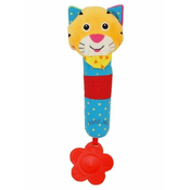 Baby Mix Tiger žvižgajoča plišasta igrača z ropotuljico