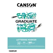 Blok za lettering in flomastre CANSON Graduate Lettering Marker 180 g/m2 - A4, 20 listov