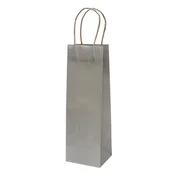 Vrećica za piće CREATIVE Classic Simple 13x36x10 cm kraft jednobojna srebrna s uvijenom ručkom 71716