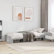 vidaXL Posteljni okvir siva sonoma 100x200 cm inženirski