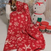 Dekordom 25164a Cebe eco blanket 150x200 - red snowflake ( 025370 )