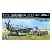 Model Kit Aircraft - 1:48 P-47D Thunderbolt Bubbletop & 4x4 Light Vehicle
