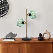 Opviq Stona lampa Benek-15-14565, 36x18x58 cm, IP20, Zlatno-zelene boje