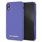 Karl Lagerfeld ovitek Gold Logo Silicone Case Violet za iPhone XR, KLHCI61SLVOG, vijoličen