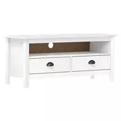 TV ormaric Hill bijeli 110 x 40 x 47 cm od masivne borovine