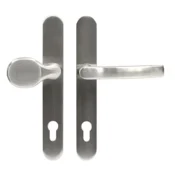 Okovje za vrata RICHTER RHD 0040 (inox), ročaj/gumb, Odprtina za cilindrični vložek PZ, RICHTER Mat nerjaveče jeklo, 92 mm