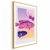 shumee Plakat - Fancy Fish - umetniška ilustracija rib na pisanem ozadju