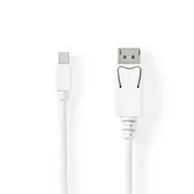 Nedis Mini DisplayPort kabel | DisplayPort 1.4 | Mini DisplayPort Hane | DisplayPort Hane | 48 Gbps | ponikljana | 2,00 m | Okrogla | PVC | Vit | pretisni omot