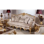 Casa Padrino luxury baroque sofa silver/brown/gold 245 cm