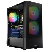 LOGIC PC ohišje Arya ARGB MIDI 1x USB 3.0, 2x USB 2.0 + avdio, črno, brez napajalnika