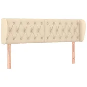 Vidaxl Vzglavje z ušesi krem 147x23x78/88 cm blago