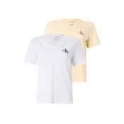 Calvin Klein Jeans Majica pastelno žuta / crna / bijela