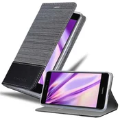 Cadorabo CADORABO Ohišje, združljiv s Huawei v sivi črni barvi - zaščitni pokrov z magnetnim zapiranjem, stoječo funkcijo in režo za kartico, (20570281)