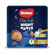 Huggies gaćice s pelenama Elite Soft Pants Over Night vel. 4, za noć, 19 komada