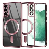 Ovitek Techsuit Luxury Crystal MagSafe za Samsung Galaxy S22 Plus - roza
