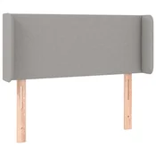 Vidaxl Vzglavje z ušesi svetlo sivo 83x16x78/88 cm blago