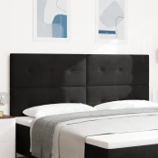 LED glava kreveta s LED trakama Crna 200 cm Baršun