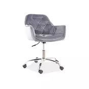 CASARREDO Okretna uredska stolica GORY Velvet, siva, podesiva visina sjedala 43–54 cm
