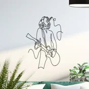 WallXpert metalni zidni ukras RT-LINEDECO-002, linijski gitarista, 58,5 x 41 cm, crni