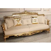 Casa Padrino luxury baroque living room sofa cream/gold - Handmade baroque style sofa - Luxury living room furniture in baroque style - Baroque furniture - Noble & Magnificent