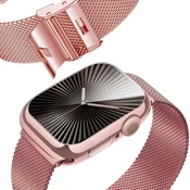 GS Zapestnica + ovitek z zaščitno folijo za Apple Watch 10/11 42 mm, roza