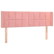Vidaxl Vzglavje z ušesi roza 147x16x78/88 cm žamet