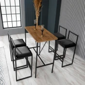 Atelier del Sofa Set od 4 barske stolice i barskog stola Nordijski orah
