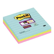 Samoljepljiva bilježnica, s linijama, 3 x 70 listova, 101 x 101 mm, 3M POST-IT Super Sticky Cosmic, razne boje 7100234643