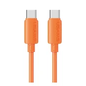 shumee Usams U98 60W 3A silikonski hitri polnilni kabel USB-C na USB-C, oranžen