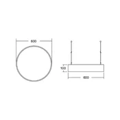 BRUMBERG Biro Circle10 obesek O 60 cm direct DALI bela 840 - Študija/pisarna - Sodobni - Aluminij