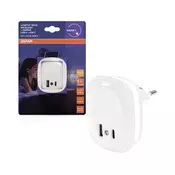 Osram- LED nocno svetlo za uticnicu sa senzorom i USB LUNETTA LED/12,5W/230V