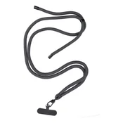 OEM Vrvica za telefon, obesek za telefon – SWING (8 mm) z nastavljivo dolžino/dolžina vrvice 165 cm (največ 82,5 cm v zanki)/za nosenje prek ramena ali okoli vratu – siva