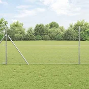 vidaXL vidaXL varjena žičnata ograja s 7 stebri 1.4x10 m pocinkano jeklo, (22084675)