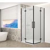 TRINITY BLACK pravokotni paravan 1000x800 mm, vogal, mat steklo - 100x80 cm - Gelco - TRINITY - 36 - Pravokotne oblike z vogalnim vhodom - 1000 - 2000 - 800 - 8 - 14