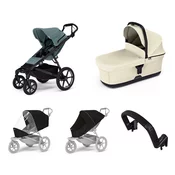 Mestni voziček Thule Urban Glide 4-wheel Mid blue + Bassinet Soft beige SET 5in1