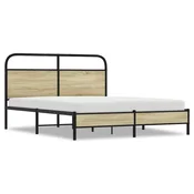 Vidaxl Posteljni okvir brez vzmetnice 160x200 cm sonoma hrast inž. les