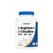 Nutricost – Kompleks L-arginina in L-citrulina, 240 kapsul