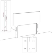 Uzglavlje s ušima crno 103x16x118/128 cm od tkanine